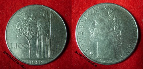 Italia 100 lire minerva 1958 - 100,