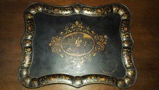 Antico vassoio dipinto - antico, 1870