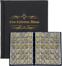 Raccoglitore Monete Varie Dimensioni da Collezione Album 21,5x17,2cm 480 Tasche