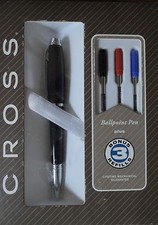 CROSS DUBAI PEN BLACK WITH CHROME APPOINTMENTS  with 3 Extra refills