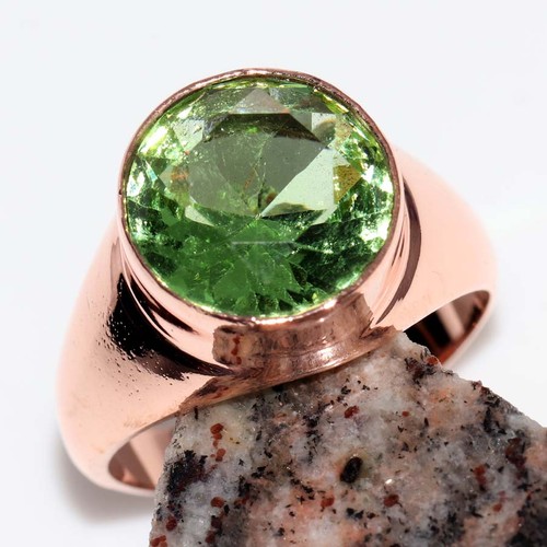 Anello uomo tsavorite placcato