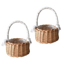 2 Pezzi Cestini Vimini con