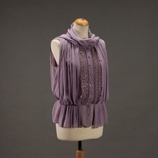 Luisa Spagnoli Blusa Seta Taglia L con Stola Pizzo Italia Second Hand Originale