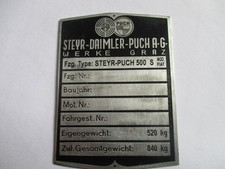 Targa Fiat 500S Steyer Puch