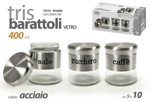 Tris barattoli contenitori - contenitori, in