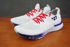 Nike Epic React Flyknit Scarpe Sneakers Uomo 8.5 Bianco Rosso Blu AQ0067-100