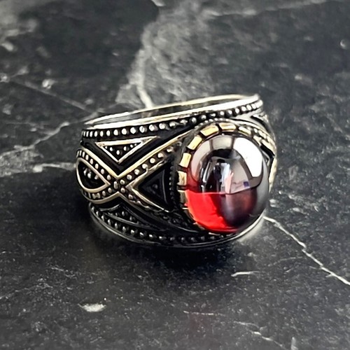 Anello uomo ovale rubino rosso - rubino,