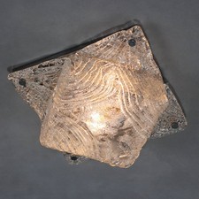 Plafoniera Vintage Vetro Soffiato Design Italia Anni 60-70 Originale