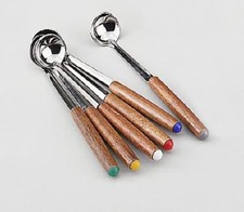 SET 6 MESTOLINI IN LEGNO SCURO