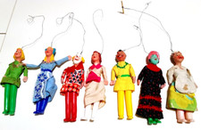 SARZI 60s italy lotto 7 marionette burattini pasta stoffa e plastica vintage