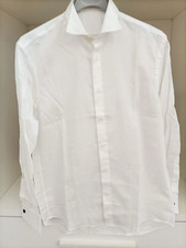 Camicia uomo da sera manica lunga taglia 38 15 colore bianco in cotone elegante