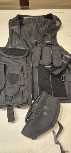 Gilet tattico nero tipo miltec - gilet,