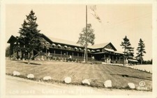 Klyne Log Lodge Lucerne in Maine 1920s RPPC Photo Postcard roadside 20-7102