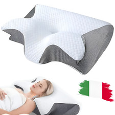 Cuscino Ortopedico Cervicale Grigio Professionale 100% Memory Foam Antiacaro Pro