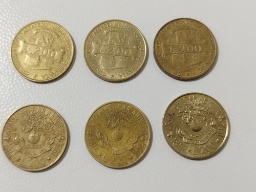 Lotto monete lire 200 arma - 6,