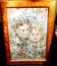 PITTORE- LUIGI MANTOVANI 1880-1957 ' I DUE ANGIOLETTI' ANNI '20 BELLI!