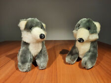 Peluche Lupo Grigio Pupazzo Bambini 2 Pezzi 12 cm 