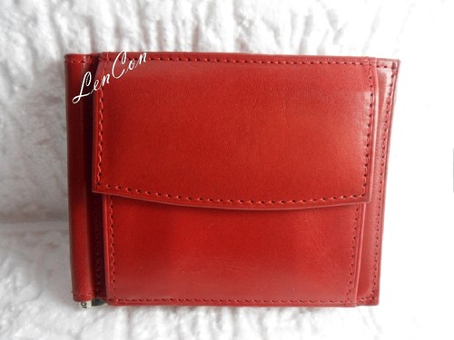 Portafoglio cuoio rosso - , ferma