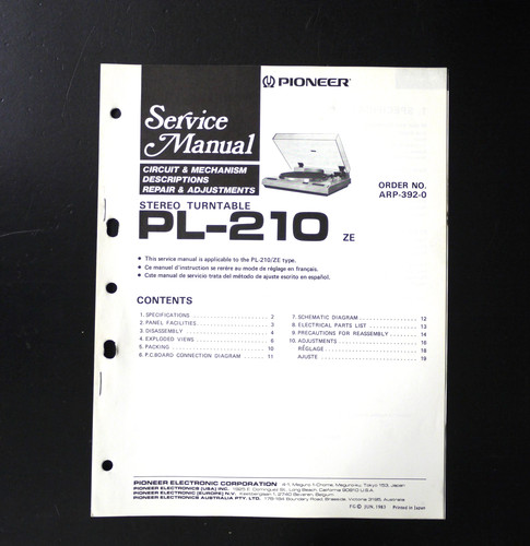 Originale pioneer 210 - originale, pl-210