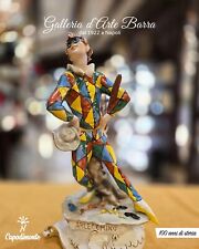 Porcellana Capodimonte.Maschera di Carnevale. Arlecchino  Firmato Merli.