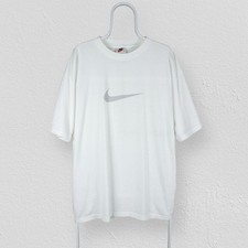 T-shirt Nike bianca vintage anni 90 centro swoosh oversize uomo grande