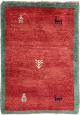 Originale Tappeto Persiano Gabbeh Ghashghai Orientale 126 CM X 86 Vecchio Natura