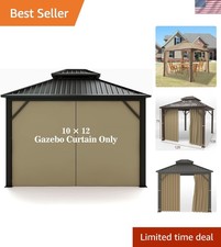 Tenda privacy parete laterale gazebo 10' x 12' - idrorepellente kaki con cerniera