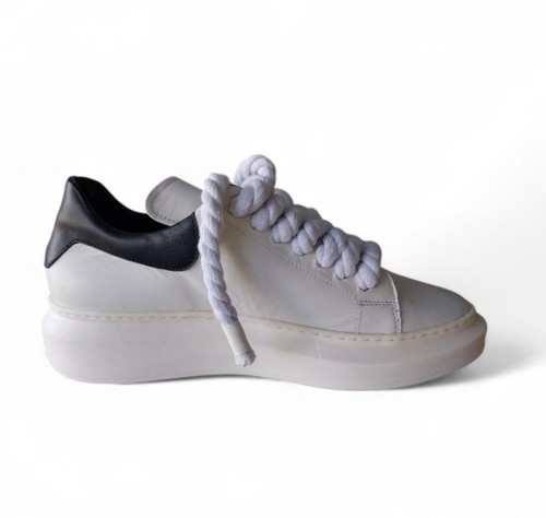 Sneakers platform pelle bianca - sneakers,