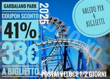 Coupon Buono Sconto 41% Gardaland 33€ A Biglietto Per 4 Persone 
