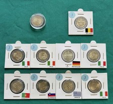 moneta 2 Euro Slovenia 2007 trattati di Roma + altre commemorative tot. 10 Pezzi