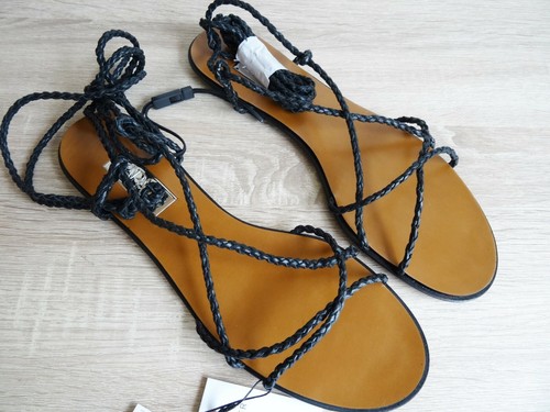 Zara sandali bassi neri - sandali, in
