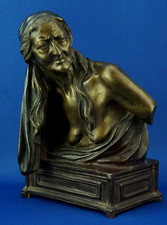 Vincenzo Gemito Scultura busto Bronzo Anziana Zingara "La Sibilla" 1800 XIX
