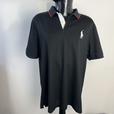 Polo Golf Ralph Lauren Pro-Fit Polo Shirt XL Nero Rosso Bordo Misto Pima