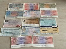 Rarissimo lotto 14 mini assegni banche italiane varie epoche da collezione