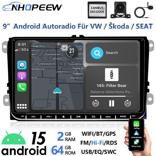 Autoradio android carplay - 9",