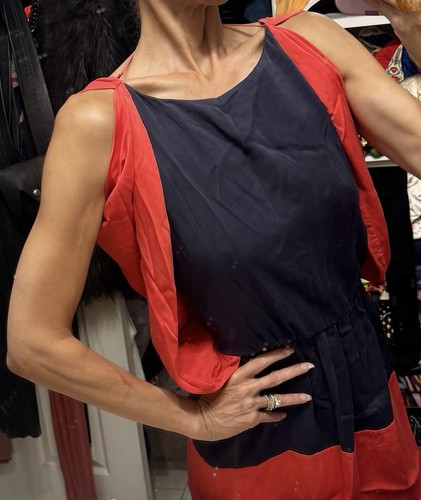 Abito blusa vionnet seta rosso - abito,