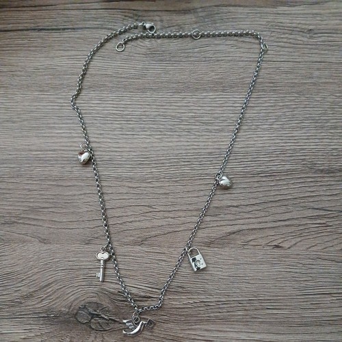 Collana acciaio con pendenti - con,