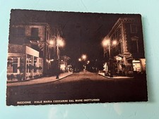 Cartolina Viaggiata f.to grande - Riccione Viale Ceccarini dal mare notturno