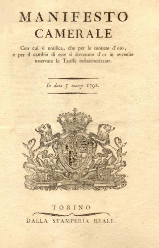 Manifesto per monete oro - le,