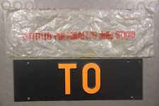 PER TARGA QUADRATA TORINO TO ARANCIO NERO AUTO EPOCA VINTAGE ACCESSORIO '70