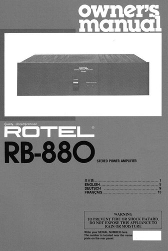 Rotel 880 amplificatore - rotel, rb-880