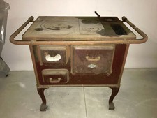 ANTICA STUFA IN GHISA A LEGNA cm 86 x 55 x h 73