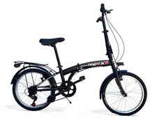 Bicicletta Pieghevole Madicks Folding 20" Nero Con Cambio 6v Unisex City Bike