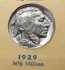 1929 Buffalo Nichel - AU+ /