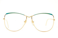 ESSILOR 415-02 AHG 5 55-13 Gold Metal Vintage Butterfly Frame Eyewear 80*?Woman