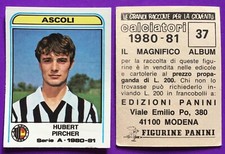 ASCOLI, HUBERT PIRCHER *FIGURINA STICKER N.37* PANINI COLLEZIONE 1980/1981