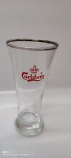 Bicchiere Birra Carlsberg Vintage Corona Rossa Bordo Oro