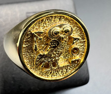 Anello sigillo gufo Atena