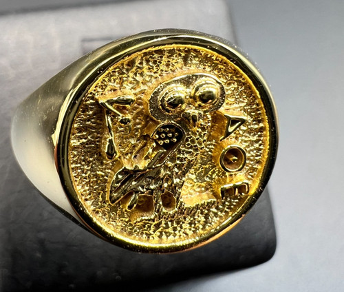 Anello sigillo gufo atena - anello,