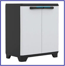 Armadio basso 2 ante 1 ripiano multiuso da giardino esterno interno balcone